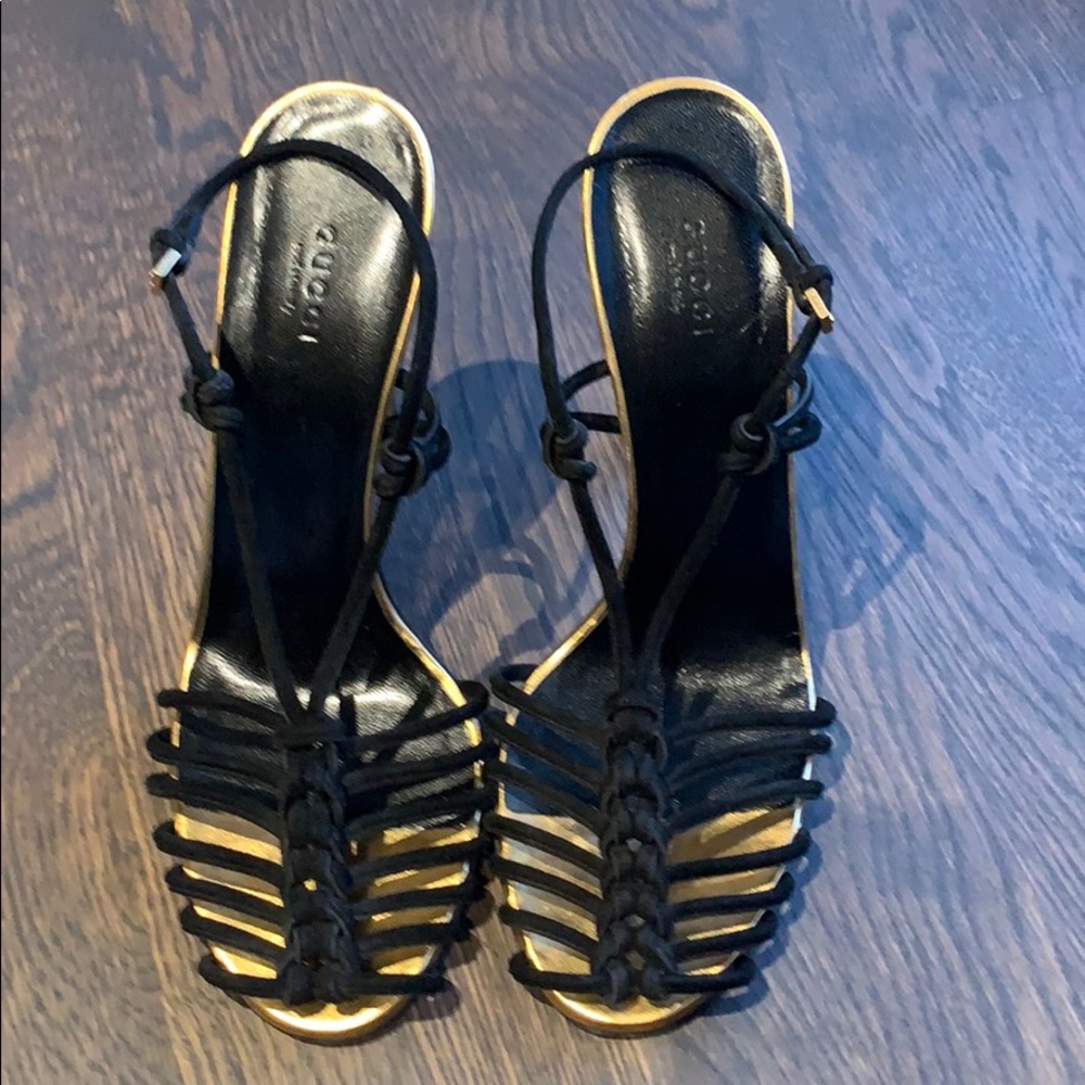 Gucci suede sandal heels